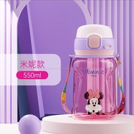 [𝓛𝓲𝓶𝓮𝓲.𝓢𝓽𝓸𝓻𝓮] Bình nước ống hút nhựa PCT cao cấp Spiderman Minnie Frozen 550ml cho trẻ em HM8100