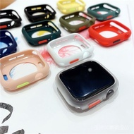 Suitable for apple watch 9th Generation Silicone Contrast Color Case iwatch S9 8 7 6 SE apple watch Half-Covered Frame Protective Case Silicone Soft Case