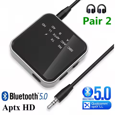 Aptx HD LL Adaptive Bluetooth Receiver Transmitter BT 5.2 RCA 3.5mm Jack AUX Wireless Audio Adapter 