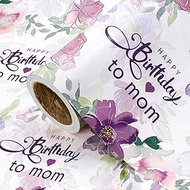 WRAPAHOLIC Birthday Wrapping Paper Roll for Mom - Mini Roll - 17 Inch x 16.5 Feet - Happy Birthday t