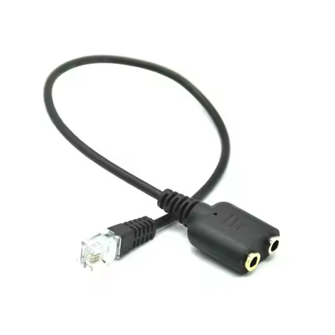 New 25cm Dual 3.5mm Audio Jack Female to Male RJ9 RJ45 Plug Adapter Convertor Cable for PC Computer 