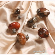POPULAR1 Wardrobe Handle, Random Color Agate Stone Drawer Knobs,  Aluminum Alloy Base Furniture Hard