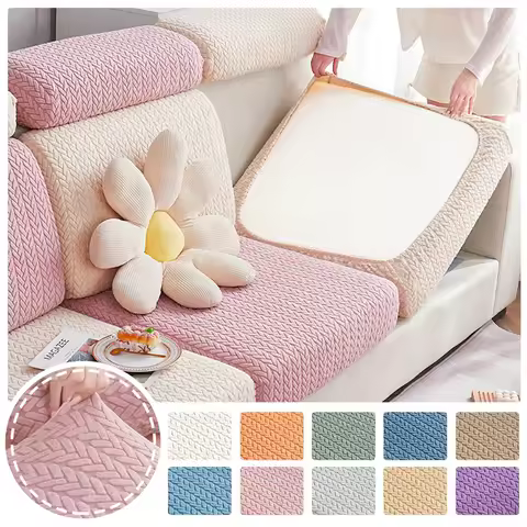 Jacquard Sofa Seat Cushion Cover Elastic New PatternThicken Sofa Cover For Living Room Protector L S