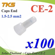 Cable Crimping Head CE2 Connector 1.5-2.5 Sq.mm. Wire. 16-14 AWG (Pack Of 100 Pieces) Caps-End-CE-2 