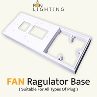PVC Ceiling Fan Regulator Base Control Nut Box Kipas Siling Casing 3x3 / 3x7 / 3x10 / 3x12 (WHITE)