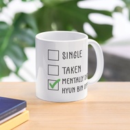 Single Taken Mentally dating Hyun Bin Oppa Glass Mug (Hander)