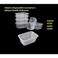 Bekas Plastik Makanan [A1000/ A750/ A650/ A500] Rectangular Food Container Microwaveable Disposable 