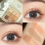 Wei Hello Korea 3ce Sanxi Jade Four Palace Grid Jiugong Grid Eyeshadow Pearlescent Matte Pumpkin Col