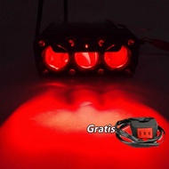 (Hadiah gratis)Lampu Tembak LED Laser D2 D3 Transformer 4 Mata Lampu Tembak SQL Mini Driving Lampu T