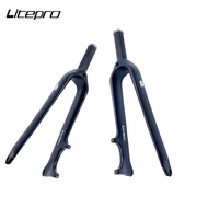 Litepro Folding Bicycle Carbon Fiber Front Fork 406 451 Wheelset Disc Brake Fork (20”/74/100mm)