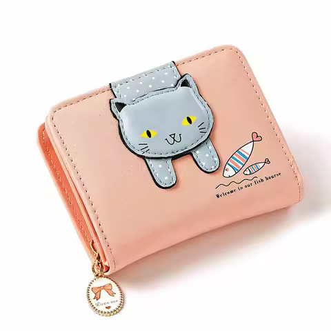 Wallest Women Purse Cute Anime Wallet Portable Small Luxury Wallets for Women Clutch Bag Carteras Pa