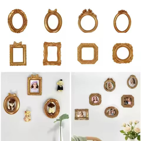 Gold DIY Shadow Box Frame 3D DIY Mini Photo Frames European Retro Relief Gold Display Frames Photogr