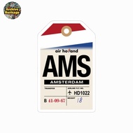 AMS Airport Amsterdam Holland Airlines label luggage TAG traveling logo sticker