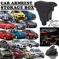 Car Arm Rest USB Armrest Storage Box Console Organizer Hand Rest Axia Bezza Viva Myvi Saga VVT Aruz