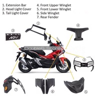 Honda ADV 160 Accessories Head Tail Light Cover Rear Fender Mudguard Front Side Winglet Extension Bar Bracket Aksesori