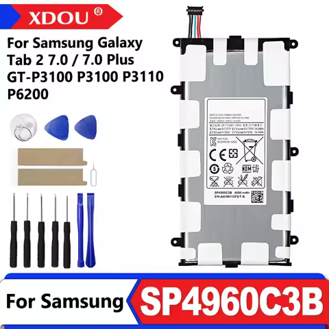 High Quality Brand-New Tablet SP4960C3B Battery 4000mAh For Samsung Galaxy Tab 2 7.0/7.0 Plus GT-P31