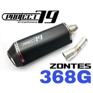 Project79 Exhaust ZONTES 368G New Ekzos Tabung Muffler Stainless Steel 368 G Black Rainbow SCOOTER S