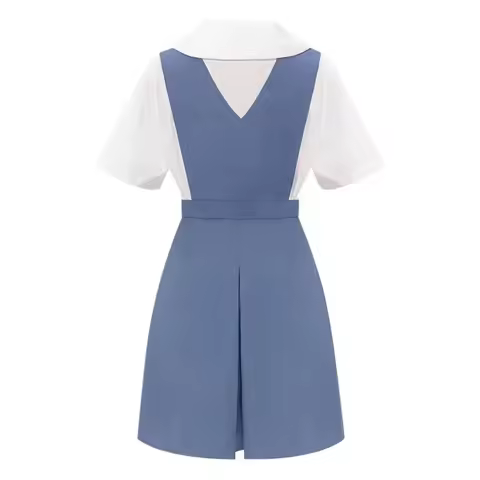 Rei Ayanami Cosplay Costume Asuka Langley Soryu Cosplay Women School Uniform Dresses Wig Hair Clips 