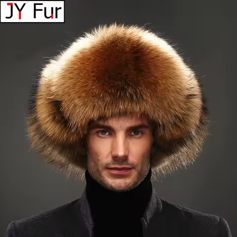Hot high-end luxury fur hat Men's fox fur hat Lei Feng cap ear cap fur necessary hat Real fur hat 10