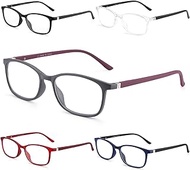 5 Pack Reading Glasses Blue Light Blocking, Filter UV Ray/Glare Computer Readers Fashion Nerd Eyeglasses Women/Men