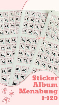 Stiker Nomor Urut 1 - 240hari Sticker Tabungan Target Anti Air