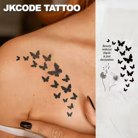 aterproof Mehndi Design Semi-permanent Tattoos,Temporary Tattoos, Dandelions, elves, hibiscus , butt