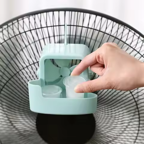 Portable Electric Fan Cooling Storage Box Hanging Fan Cooling Tool With 4 Cups Cooling Box Fan Coole