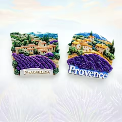 Provence Lavender Fridge Magnet - 3D French Countryside Souvenir Purple Bloom Decor Elegant Europe G