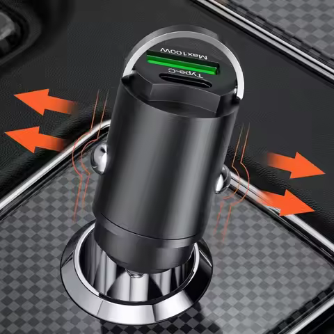 Heavy-Duty 100W Car Charger Adapter - PD 3.0 + QC3.0 Fast Charging & Cigarette Lighter Design