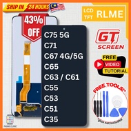 Compatible With Realme C75 5G C71 C67 C65 C63 C61 C55 C53 C51 C35 LCD TFT Screen Skrin Free Tools OE