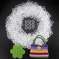 BOOMLIFE1238C O-Ring, Semitransparent Rubber Plastic Crochet Loop Rings, Handmade Crafts 2cm Round  