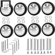 8pcs Luggage Wheels Replacement Kit,Dia 2in/50mm Thick 0.47in/12mm Resistant Rubber Mute Caster Repl