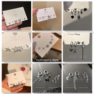 Earring H set Zircon Butterfly Star Camellia Earings for Women Heart Bear Flower Stud Earrings Fashi