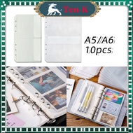 A5 A6 10Pcs Binder Pocket / Sleeve Binder Ziplock Sleeve/ PVC Zipper Pouch/