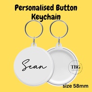 Personalised button KEYCHAIN (Personalised gift) gift xmas children day