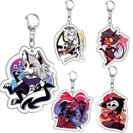 Anime Devil Hotel Figures Charlie Angel Dust Alastor Adam Lucifer Vaggie Acrylic Keychains Ring Anim