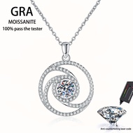【 GRA Certificate Attached 】 1CT moissanite necklace, fashionable full diamond windmill pendant S925