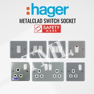 Hager Sollysta Metalclad Switch Socket 1Gang 2Gang 3Gang 20A 15A 13A