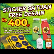 STIKER SATUAN TINGGAL TEMPEL GRATIS JASA DESAIN COCOK UNTUK UMKM, DLL