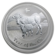 Perth Mint Australia Lunar Ox 2009 2 oz .999 Silver Coin BU (Series II) 2oz