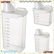 LETTER1 Detergent Dispenser, Plastic Transparent Washing Powder Dispenser, Portable Airtight with Lids Laundry Detergent Storage Box Laundry Room Accessories