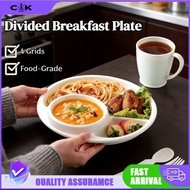 4GRID Breakfast Plate Fruit Tray Divided Dinner Plate Portion Plate Divided Dinner Tray For Kitchen