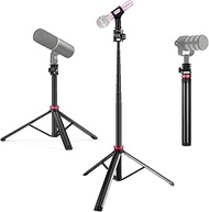 Microphone Tripod Stand,81'' Telescopic Floor Mic Stand compatible with Shure SM58 SM57 MV6/Samson Q
