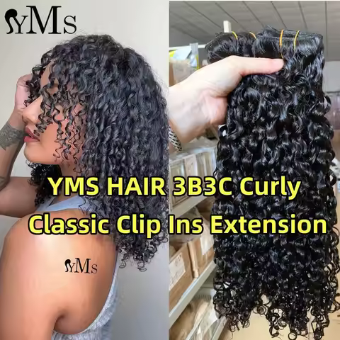 3B3C Spiral Curl Classic Clip Ins Human Hair Extensions For Women YMS Vietnamese Hair Lace Clip In B