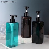 [Brightnessdin] 500ml Body Lotion Square Bottle PET Plastic Shower Gel Shampoo Press Pump Bottles Du