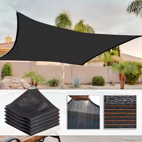 Black Sunshade Sails Net Anti-UV Garden Balcony Plant Shade Cover Net Outdoor Pergola Canopy Swimmin