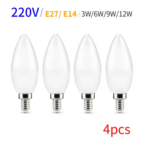 4pcs/lot LED Candle Bulb E27 E14 220V Bombilla Led Light 3W 6W 9W 12W Led Spotlight Chandelier Light