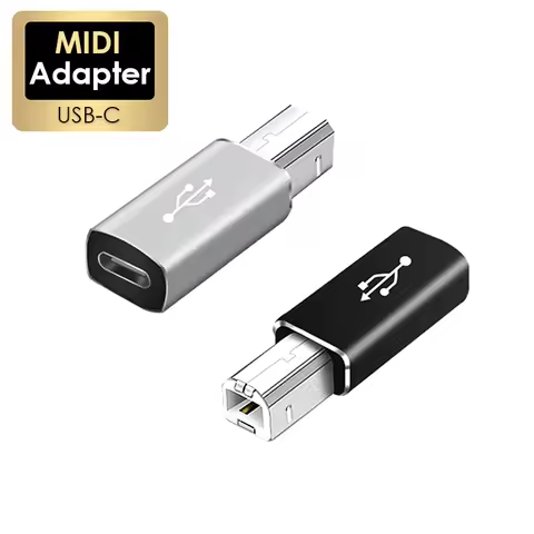 USB C to USB B 2.0 for MIDI Controller Data Transfer Male to Female Type C to B Adapter for HP/Epson