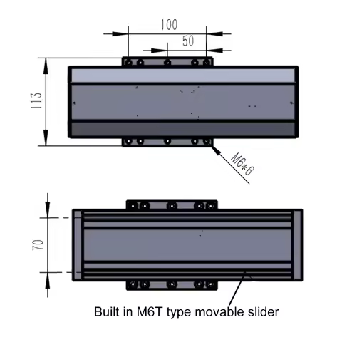 90mm Wide Fully Enclosed Linear Slide Table 70KG load Dustproof Ball Screw Linear Guide Stage SFU160