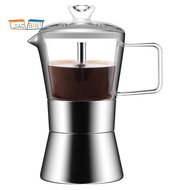 Moka Induction Stovetop Espresso Maker Italian Coffee Maker Glass-Top &amp; Stainless Steel Espresso Moka Pot,Classic Italian Coffee Maker, 240Ml